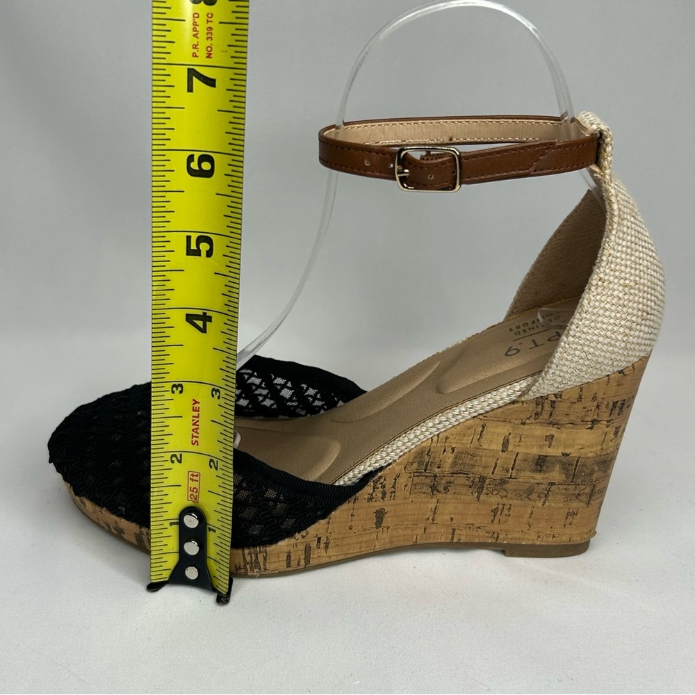 Apt. 9 Jacques ankle strap black cork wedge sandal, 6 - Picture 12 of 12